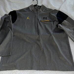 Michigan Wolverines Jordan Gray and blue Windbreaker with Yellow Accents